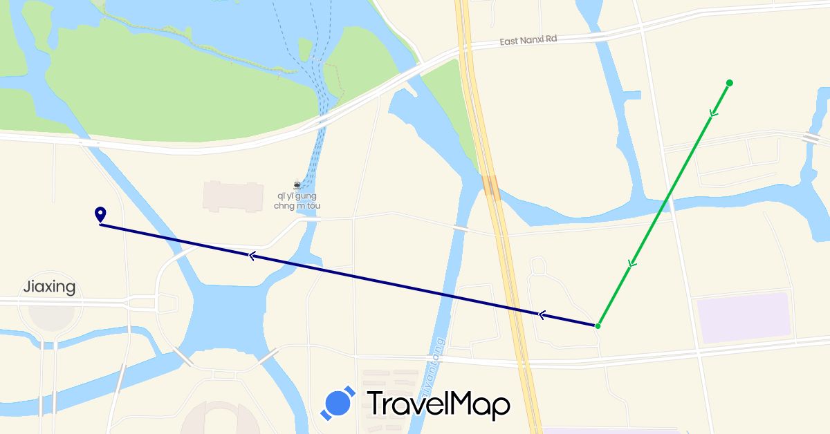 TravelMap itinerary: driving, bus in China (Asia)